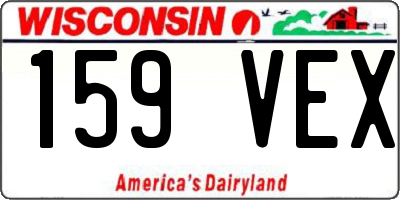 WI license plate 159VEX