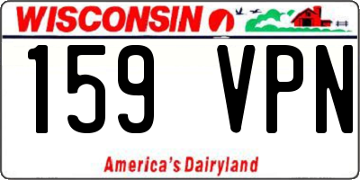 WI license plate 159VPN