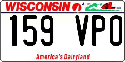 WI license plate 159VPO