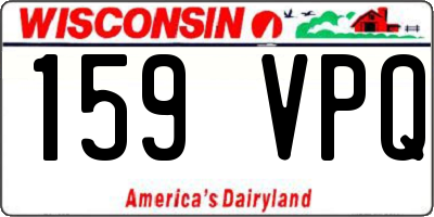 WI license plate 159VPQ