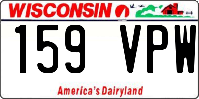 WI license plate 159VPW
