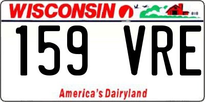 WI license plate 159VRE