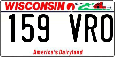 WI license plate 159VRO