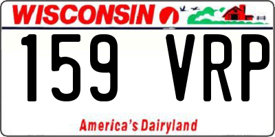 WI license plate 159VRP
