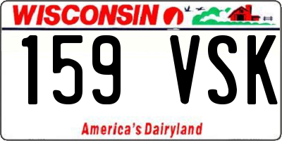 WI license plate 159VSK