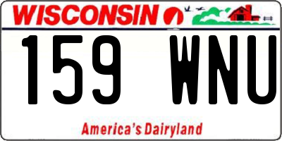 WI license plate 159WNU