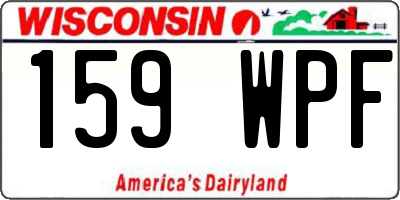 WI license plate 159WPF