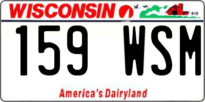 WI license plate 159WSM