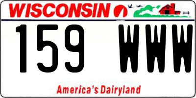 WI license plate 159WWW