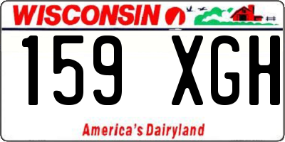 WI license plate 159XGH