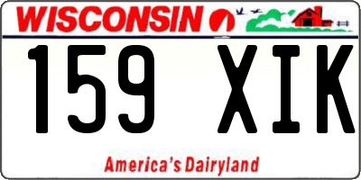 WI license plate 159XIK