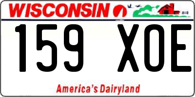 WI license plate 159XOE