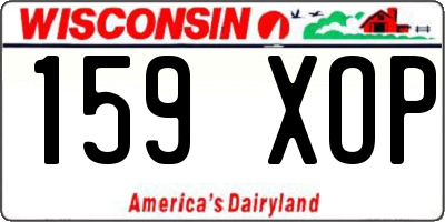 WI license plate 159XOP