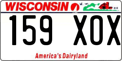 WI license plate 159XOX