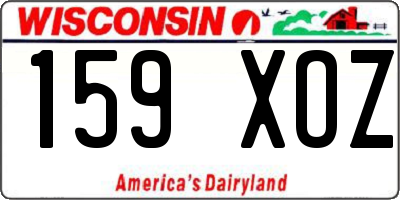 WI license plate 159XOZ