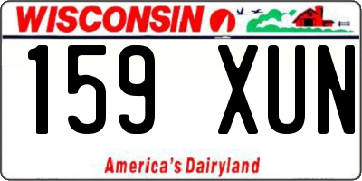 WI license plate 159XUN