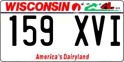 WI license plate 159XVI