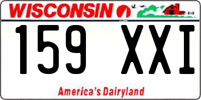 WI license plate 159XXI