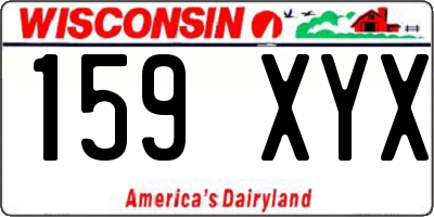 WI license plate 159XYX