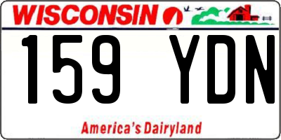 WI license plate 159YDN