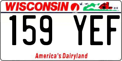 WI license plate 159YEF