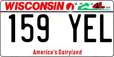 WI license plate 159YEL