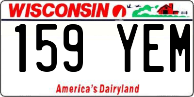 WI license plate 159YEM