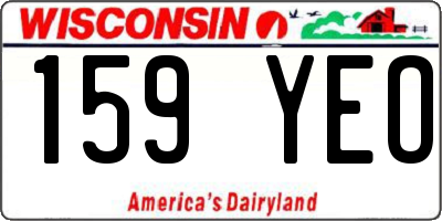 WI license plate 159YEO