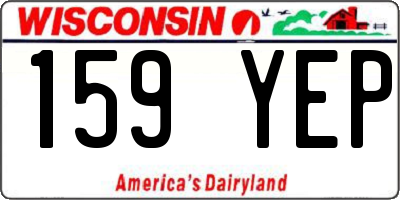 WI license plate 159YEP