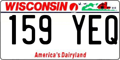 WI license plate 159YEQ