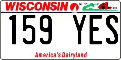 WI license plate 159YES