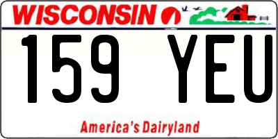 WI license plate 159YEU
