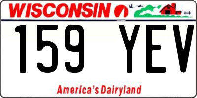 WI license plate 159YEV