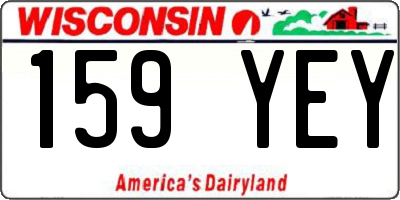 WI license plate 159YEY