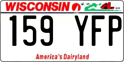 WI license plate 159YFP