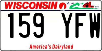 WI license plate 159YFW