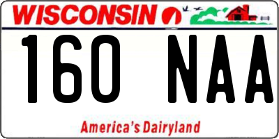 WI license plate 160NAA