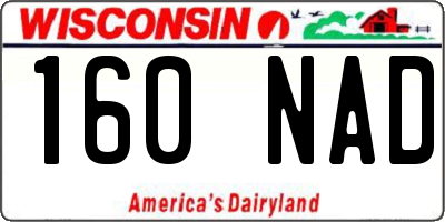 WI license plate 160NAD