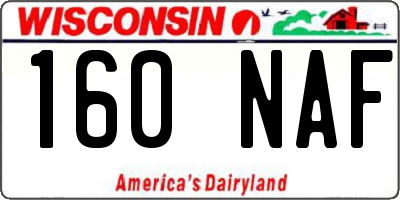 WI license plate 160NAF