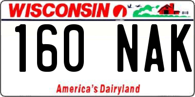 WI license plate 160NAK