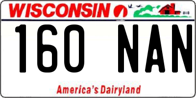 WI license plate 160NAN