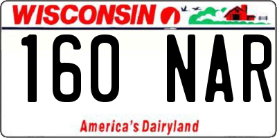 WI license plate 160NAR