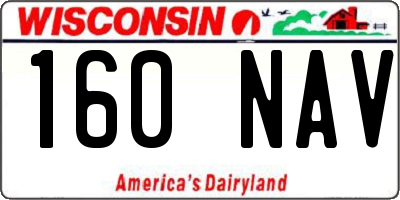 WI license plate 160NAV