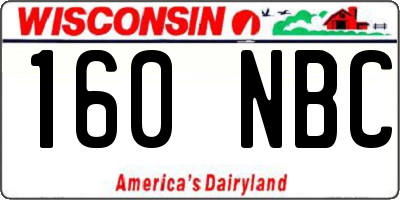 WI license plate 160NBC