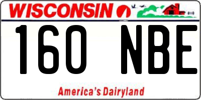 WI license plate 160NBE