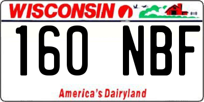 WI license plate 160NBF