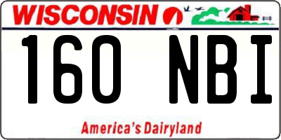 WI license plate 160NBI