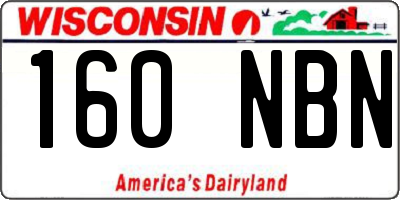 WI license plate 160NBN