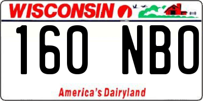 WI license plate 160NBO