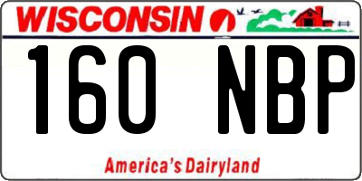 WI license plate 160NBP